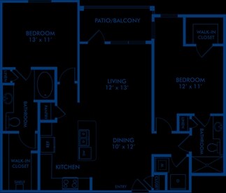 2 Beds • 2 Bath 1523 floor plan